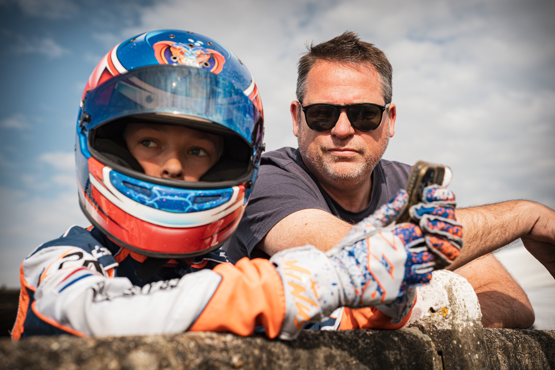 Carsten and his father, trackside